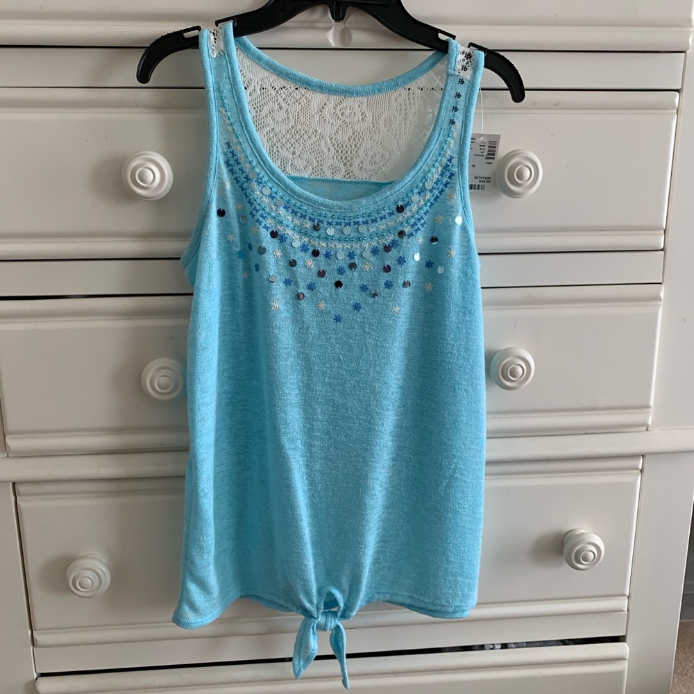 justice | baby blue knit top